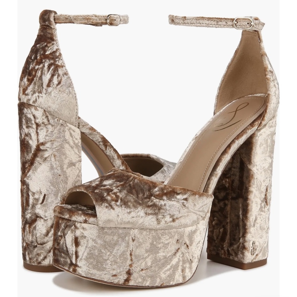 Sam Edelman Kori Ankle Strap Peep Toe Platform Sandal in Prosecco